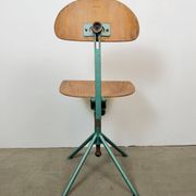 Chaise d'atelier industrielle verte foncée, années 1950