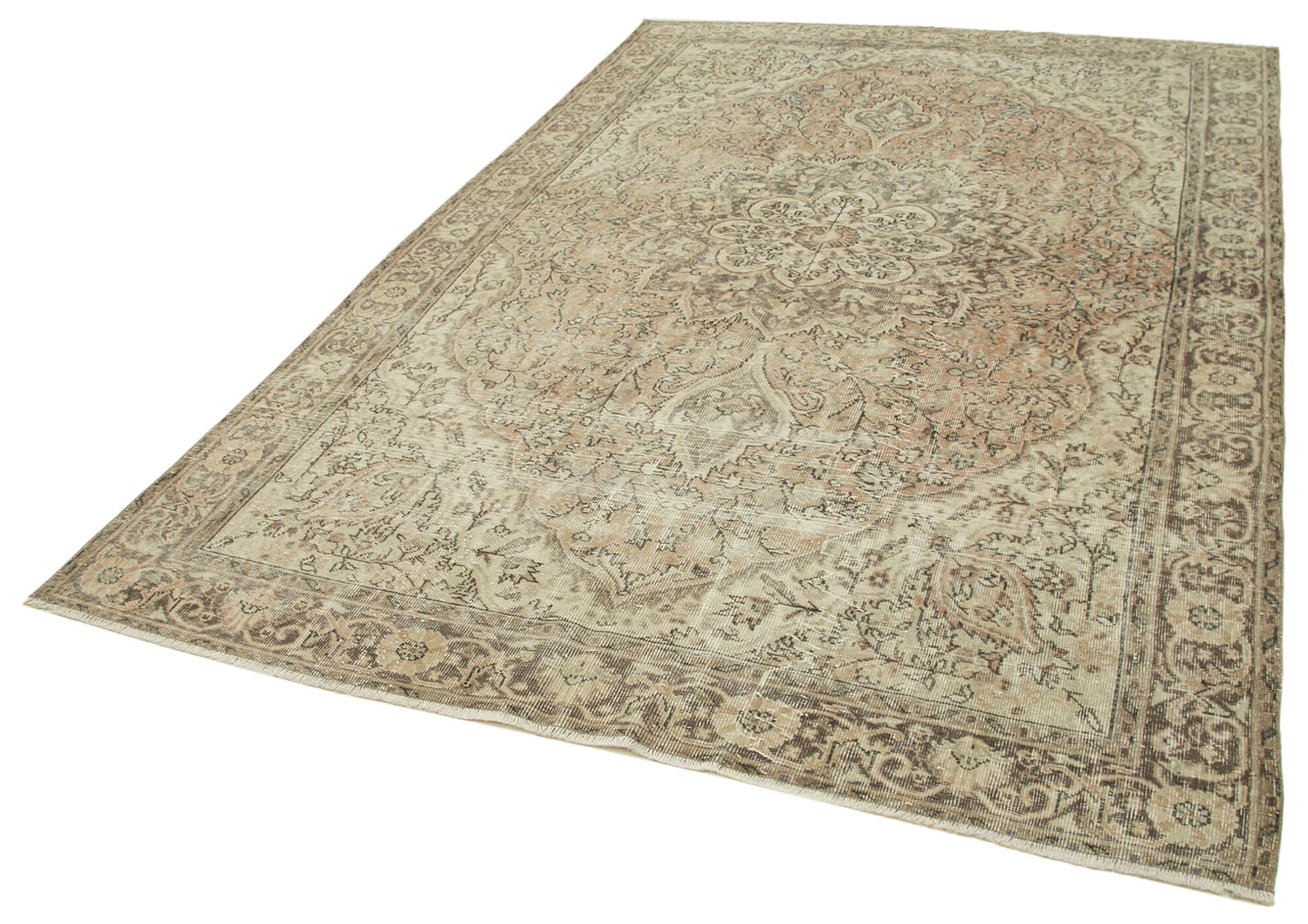 Handwoven one-of-a-kind anatolian beige carpet 195 cm x 300 cm