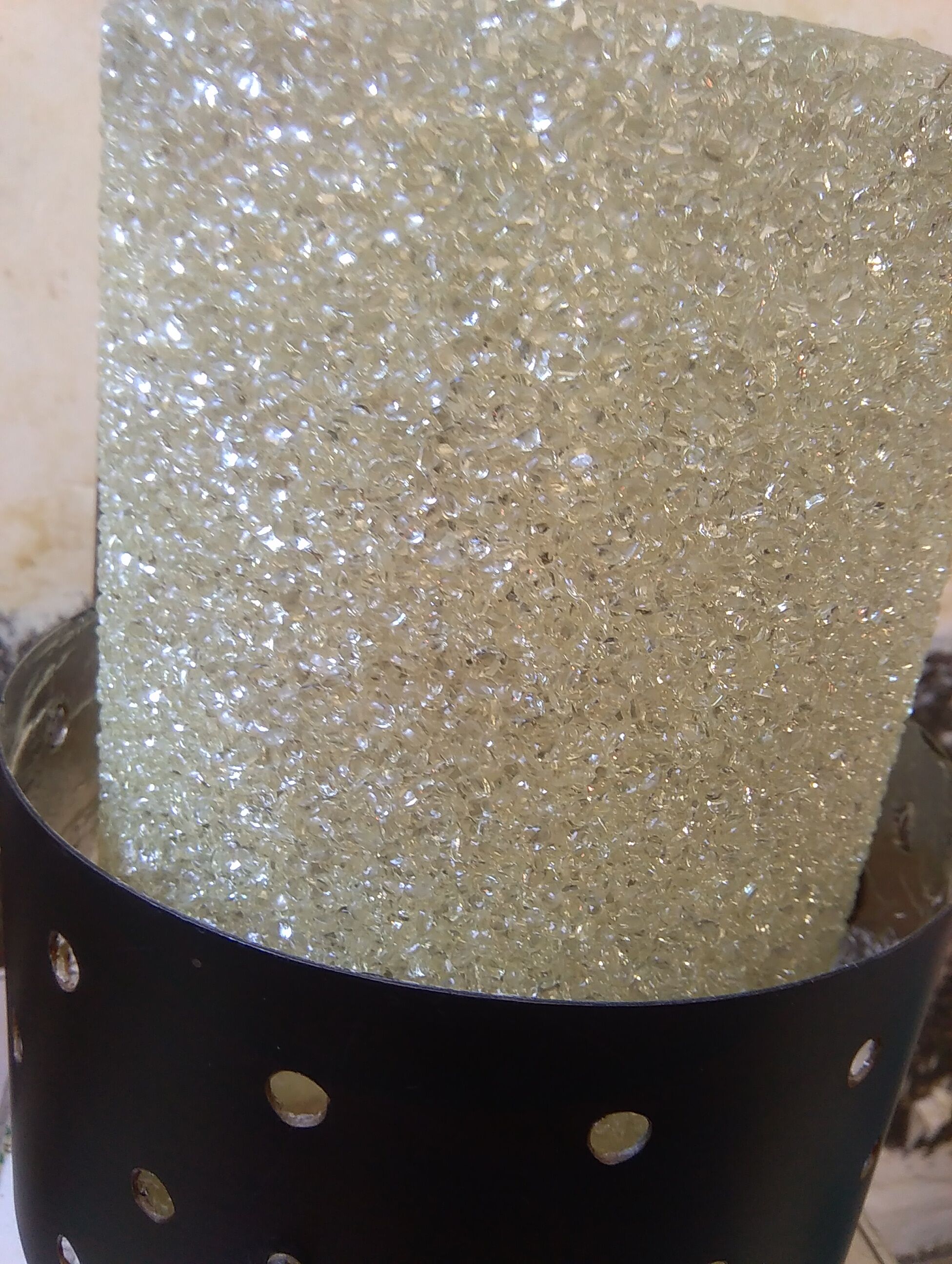 Granita  and perforated plate vintage hanging lamp