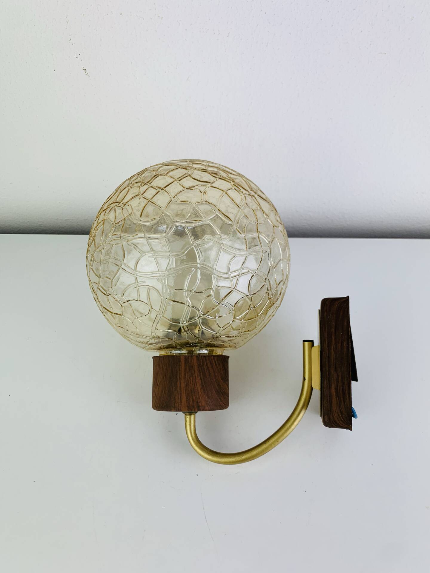 Globe glass wall light from the 1960s in Scandinavian style.