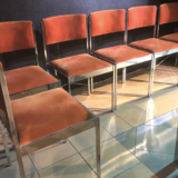 6 Milo Baughman orange chairs