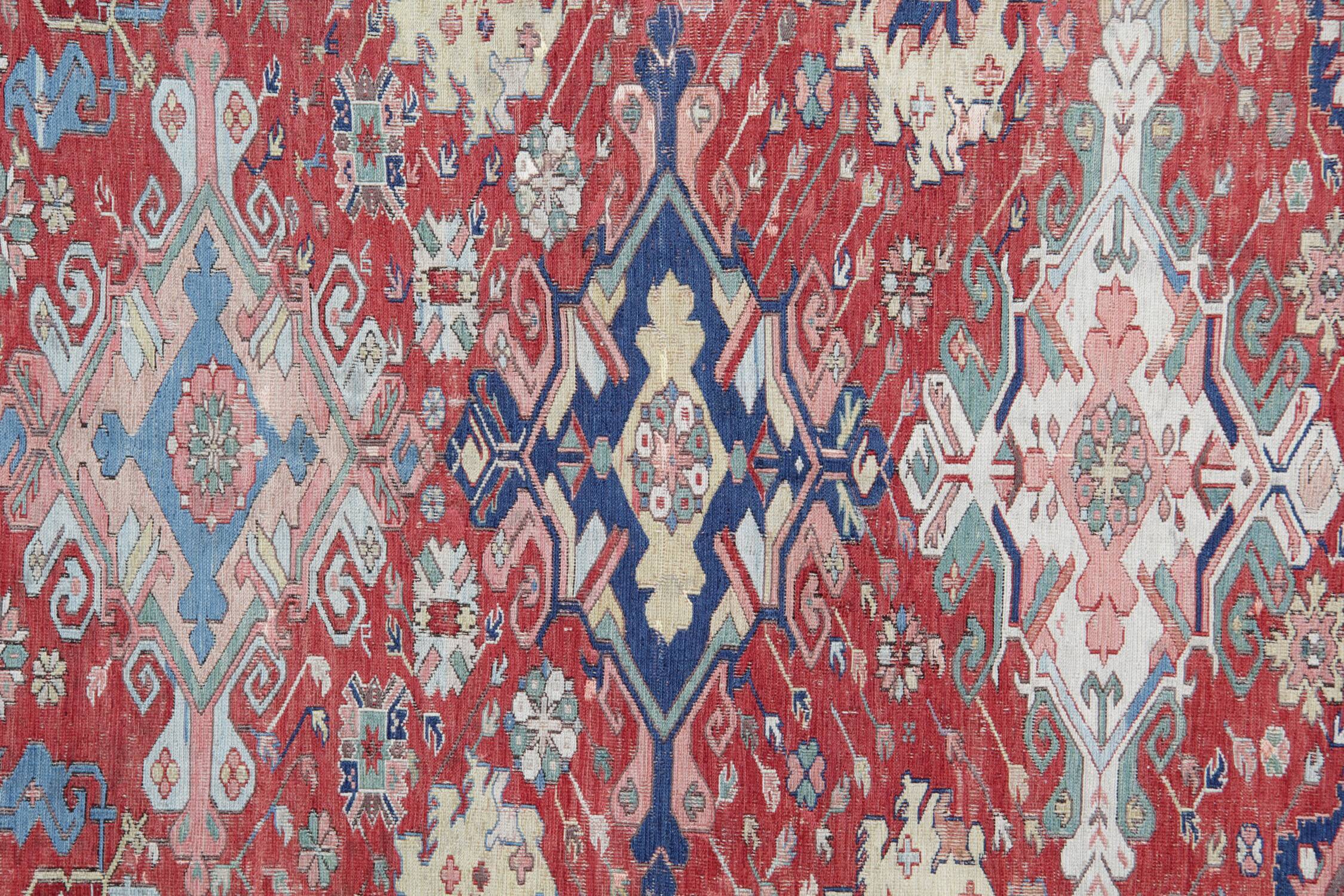 Rare Antique Persian Rugs Azerbaijan, Soumak Flat-Weave Rug-167x197cm