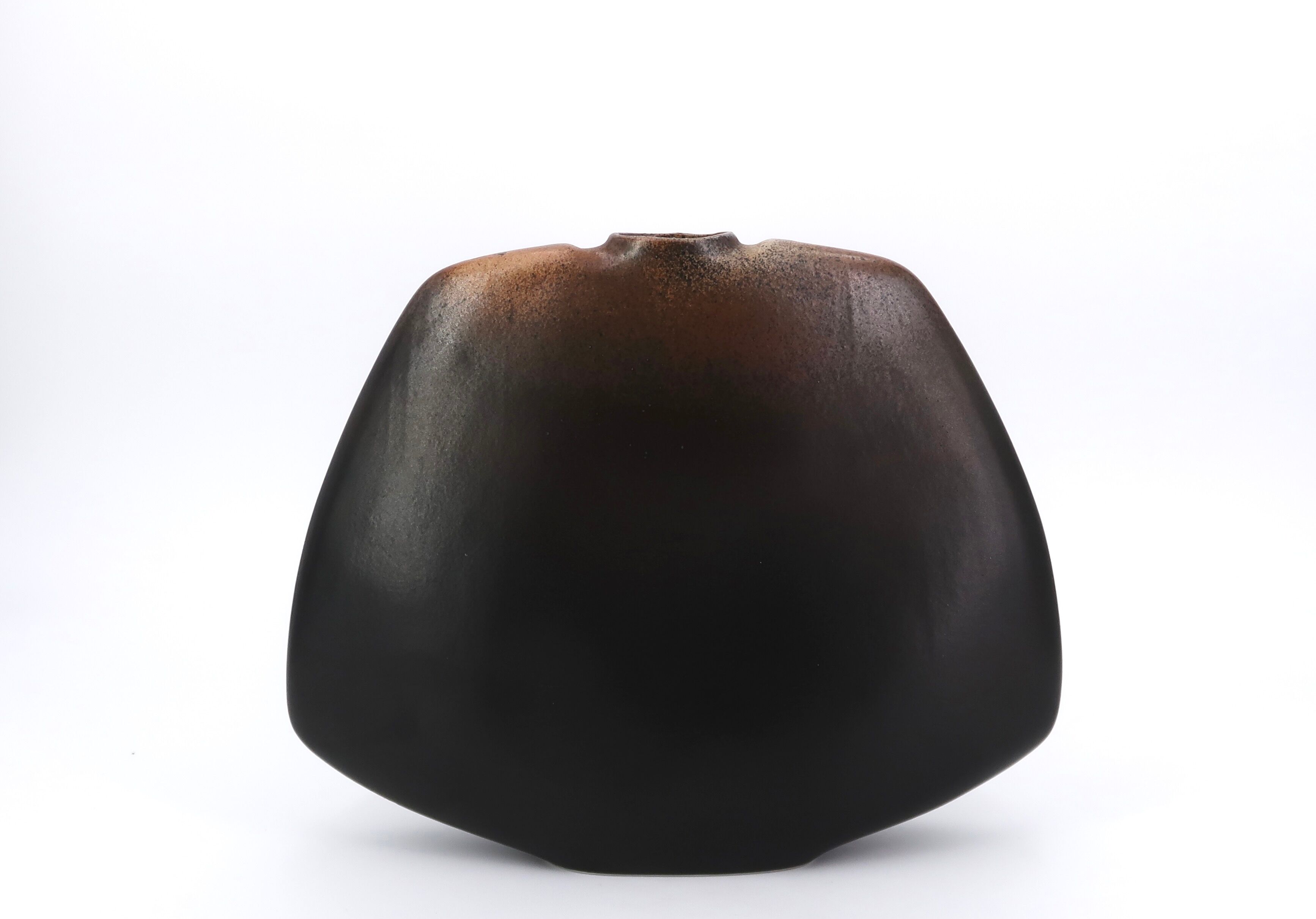 Black and brown vase by Pierre Lebe for Virebent