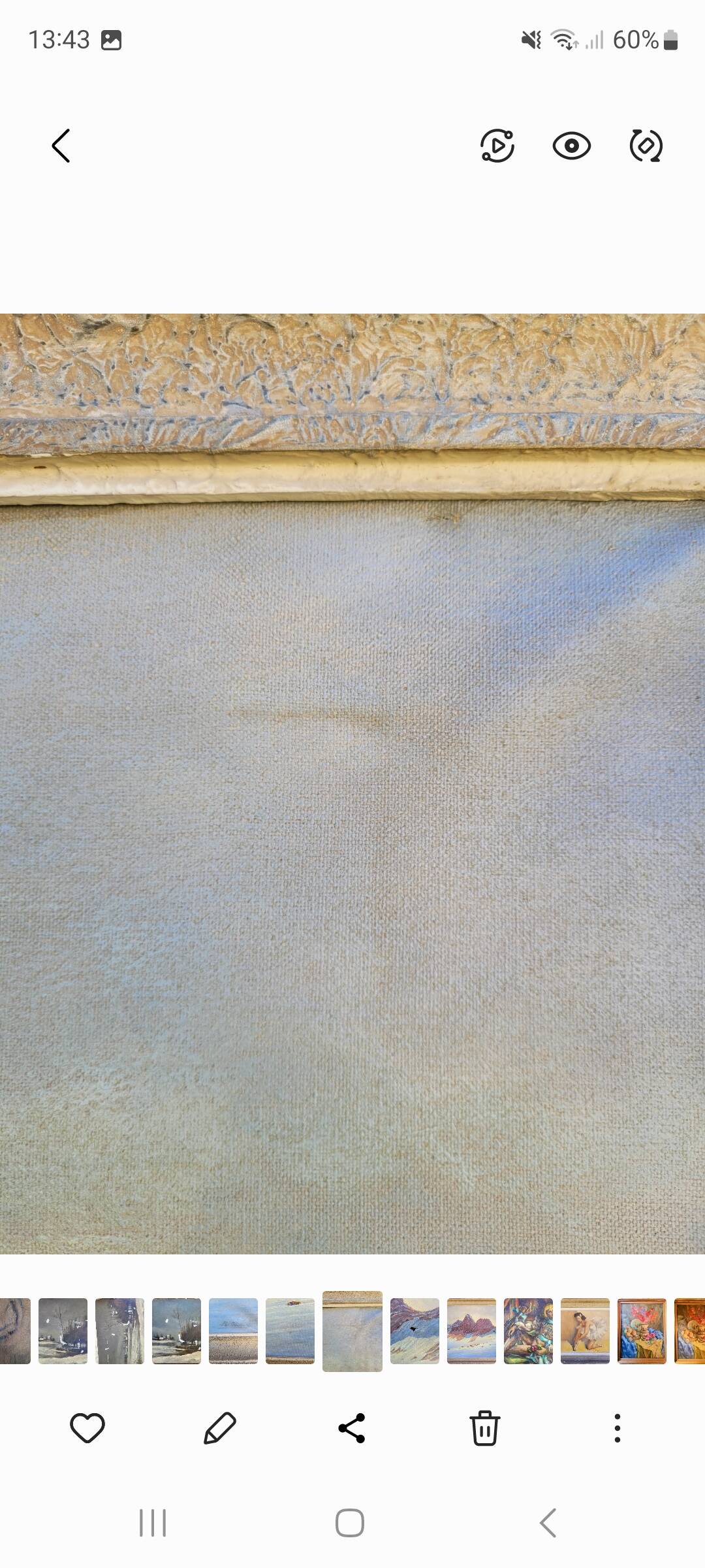 Old large vintage painting signed A. WEBER from the 1940s and 1950s.