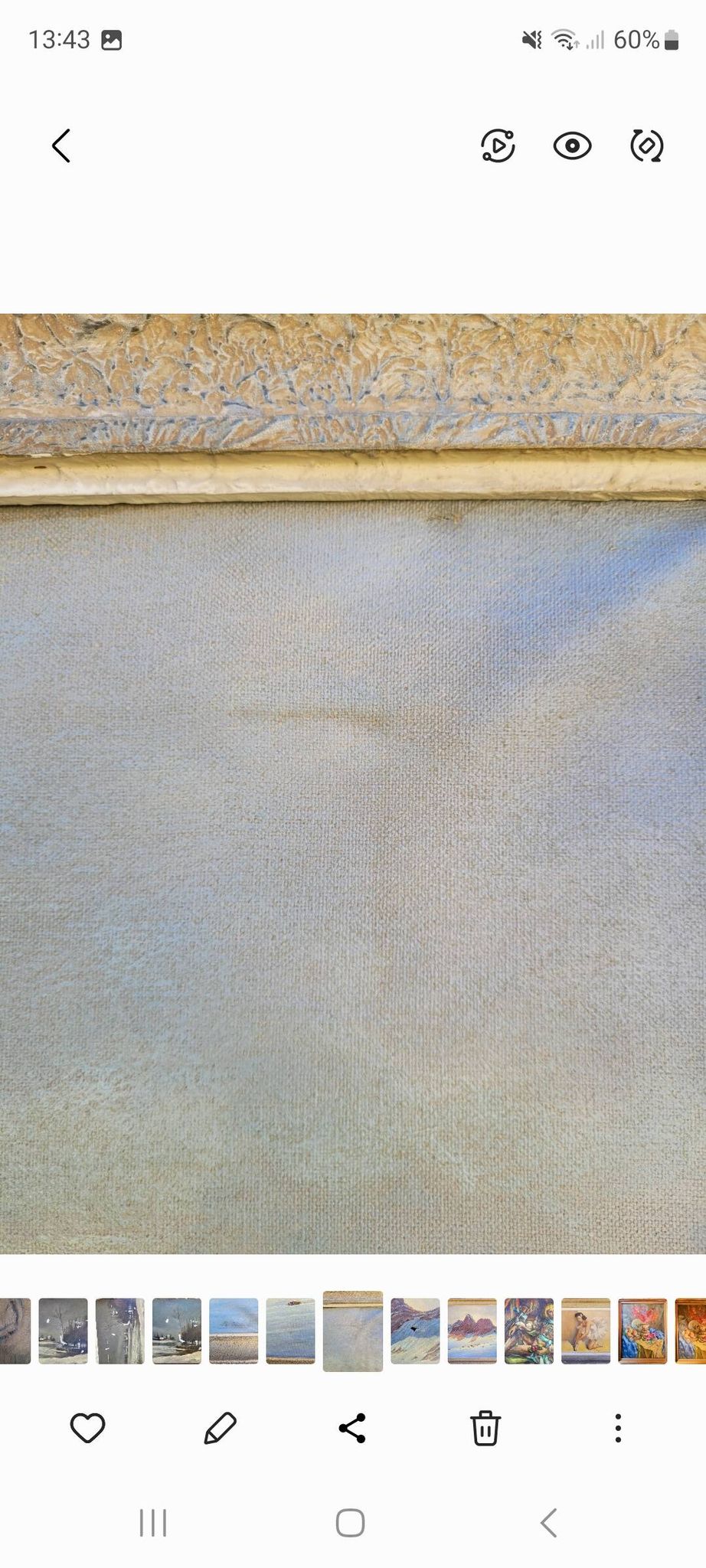 Old large vintage painting signed A. WEBER from the 1940s and 1950s.