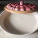 Vintage dessert plate in glazed ceramic with strawberry design, 1950s-1970s.