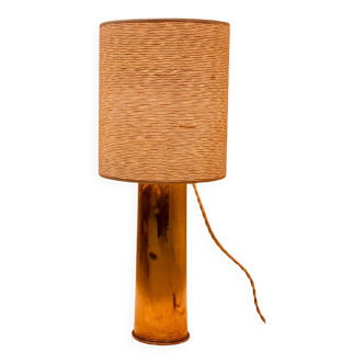 Table lamp - brass & wild silk
