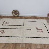 Handmade wool Berber rug 245 X 145 CM