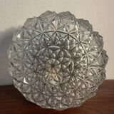 Paire d'appliques, plafonniers ronds en verre ciselé, années 60
