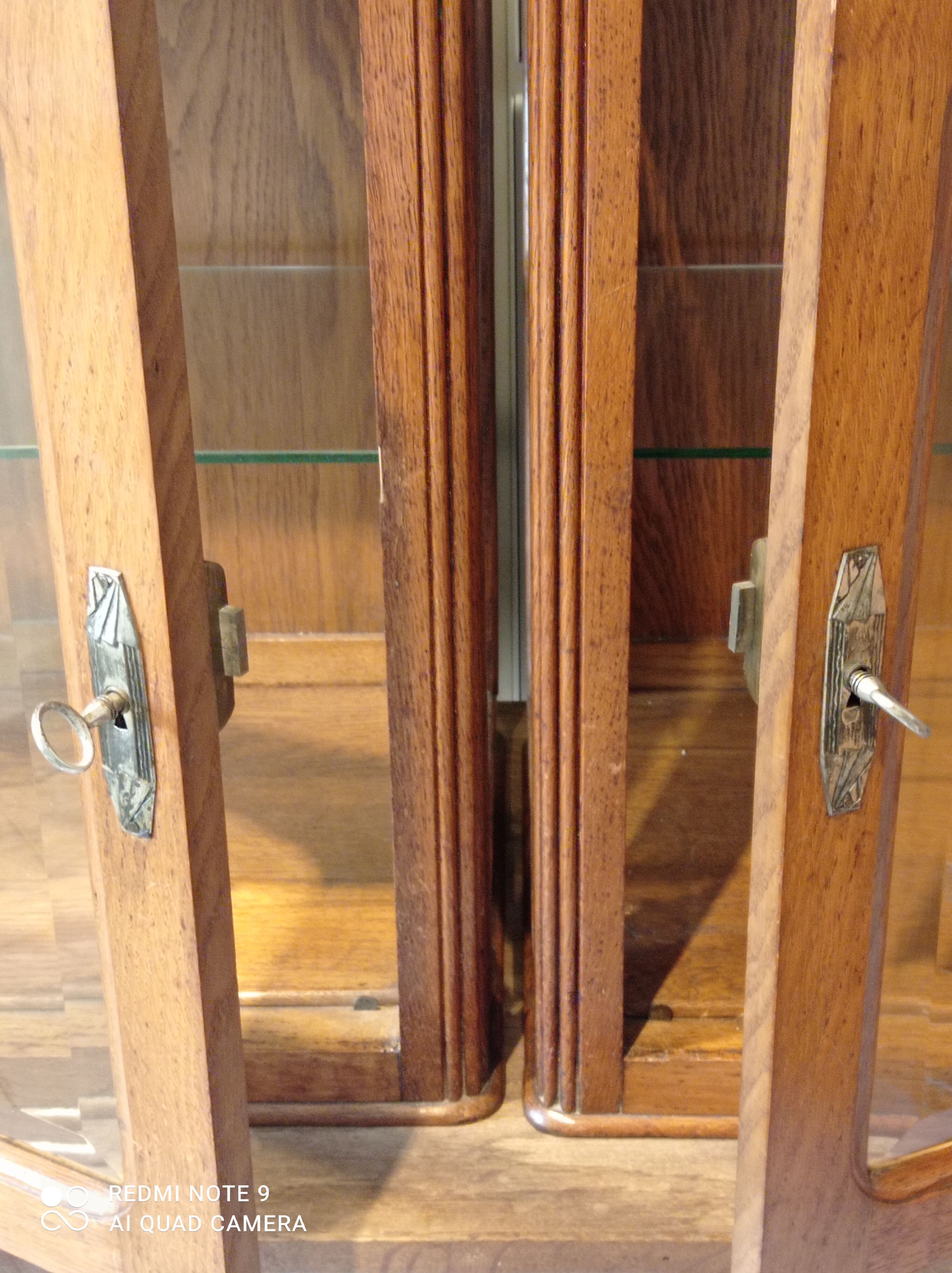 Pair of art deco showcases