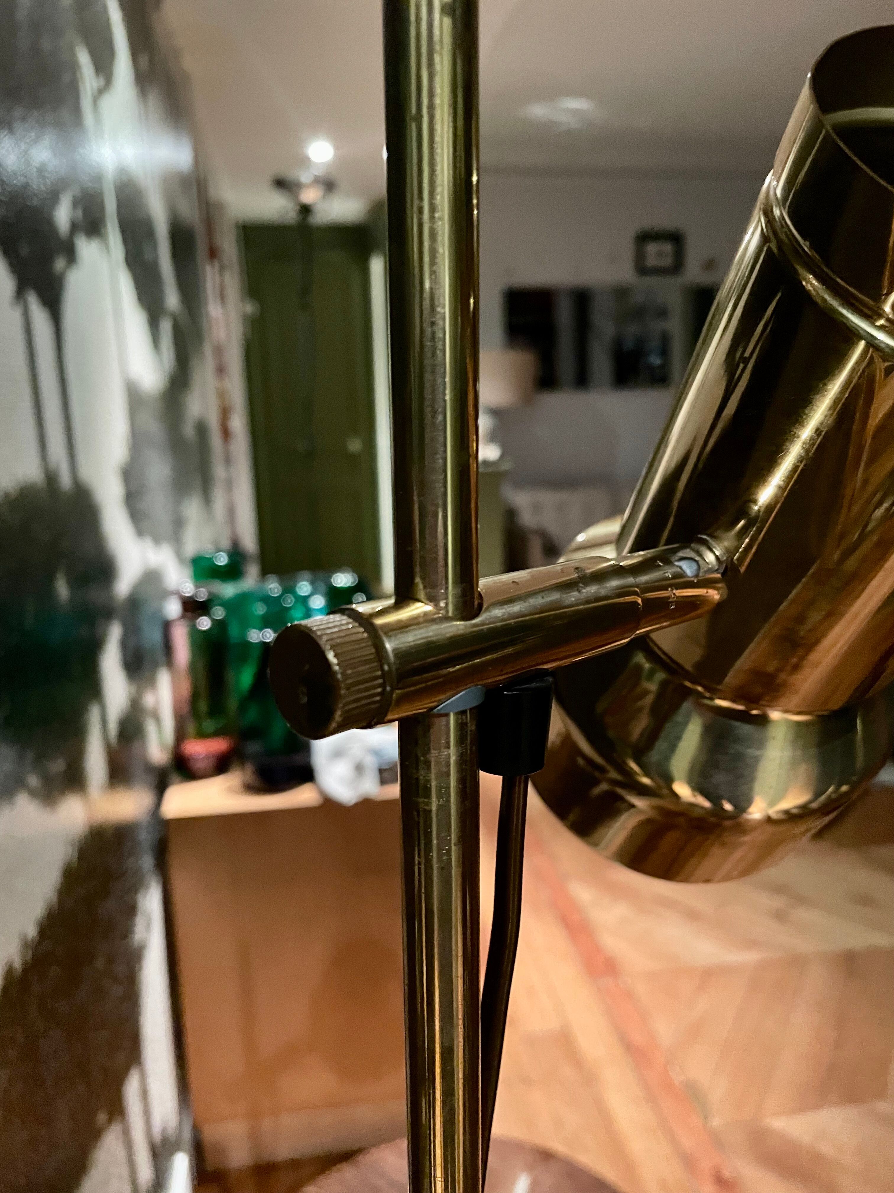 Danish reading lamp 2 height-adjustable reflectors in gold brass Frandsen