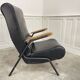 Duo de fauteuils vintage en simili-cuir noir