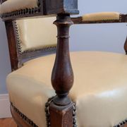 Fauteuil directoire, similicuir, XIXème