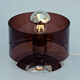 Table lamp Published by Oxar, circa 1972 Philippe Rogier in metal & smoked Altuglas