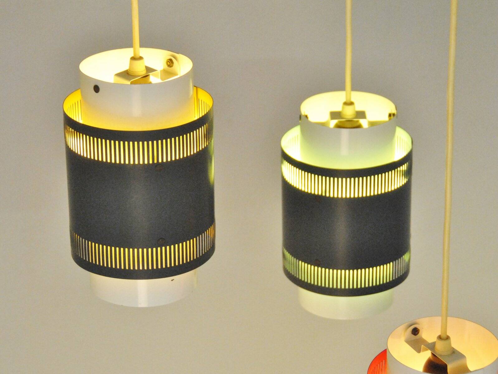 Lampe à suspension vintage danoise à 3 lampes