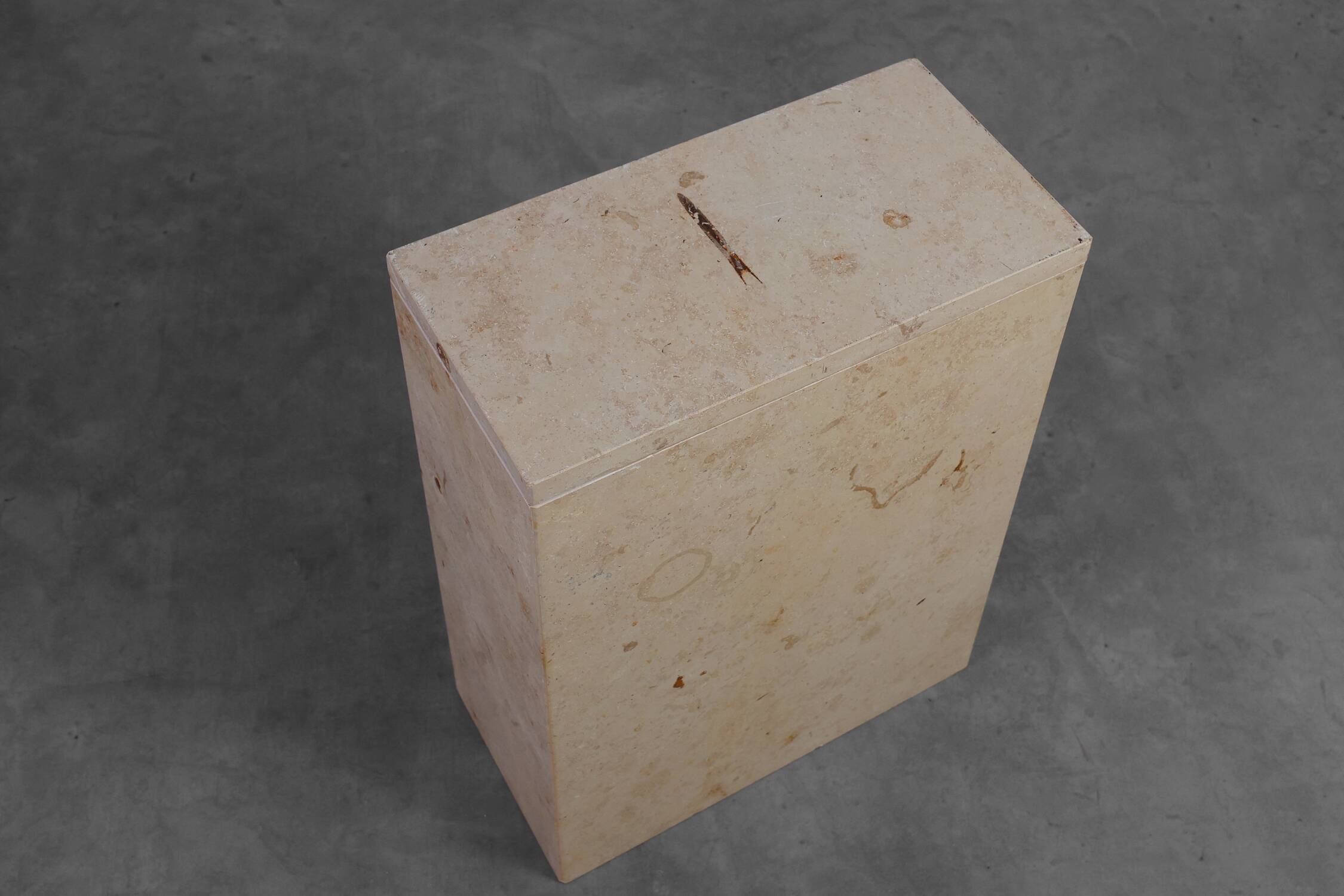 Mid-Century Italian Travertine Console, 1980s