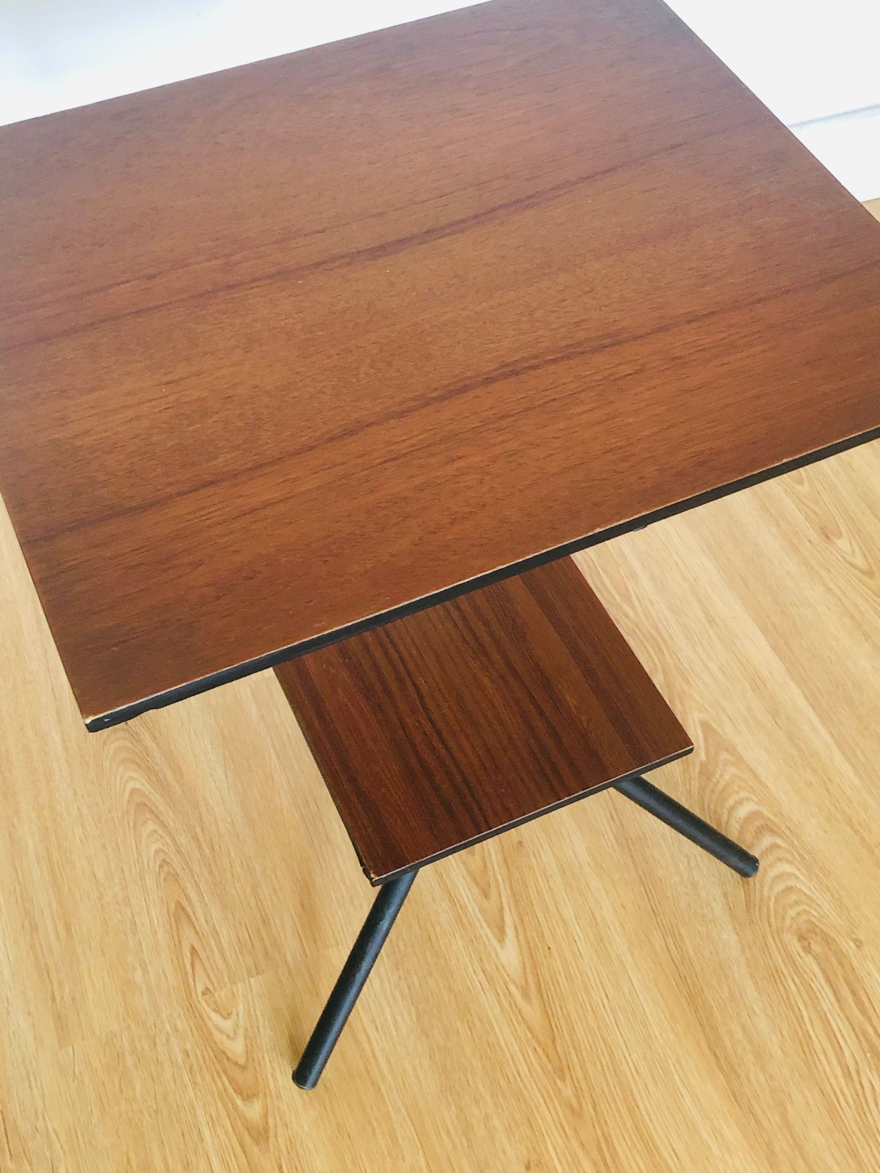 Wood and metal side table