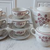 Coffee service KG Lunéville consisting of a coffee maker, 6 cups and a sugar bowl years 30-40