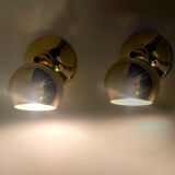 Pair Vintage Spot Wall Lamp, 60s. Brass Globe
