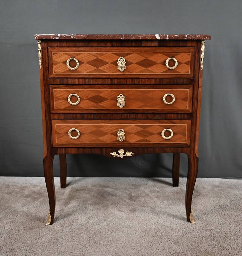 Marquetry Commode, Transitional Style Louis XV Louis XVI – Mid 20th Century