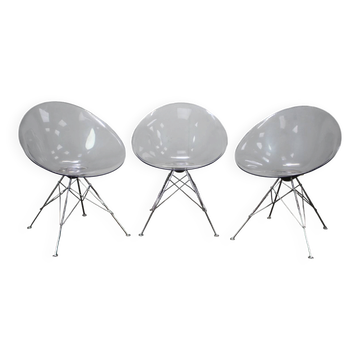 Ensemble de 3 chaises EROS par Philippe Starck pour Kartell, Italie, 1999
