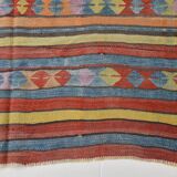 4x7 Handmade Wool Turkish Vintage Kilim Rug, 136x201Cm SK 32979