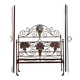 Venetian bed in iron and cast iron from the Art Nouveau period with polychrome decorations