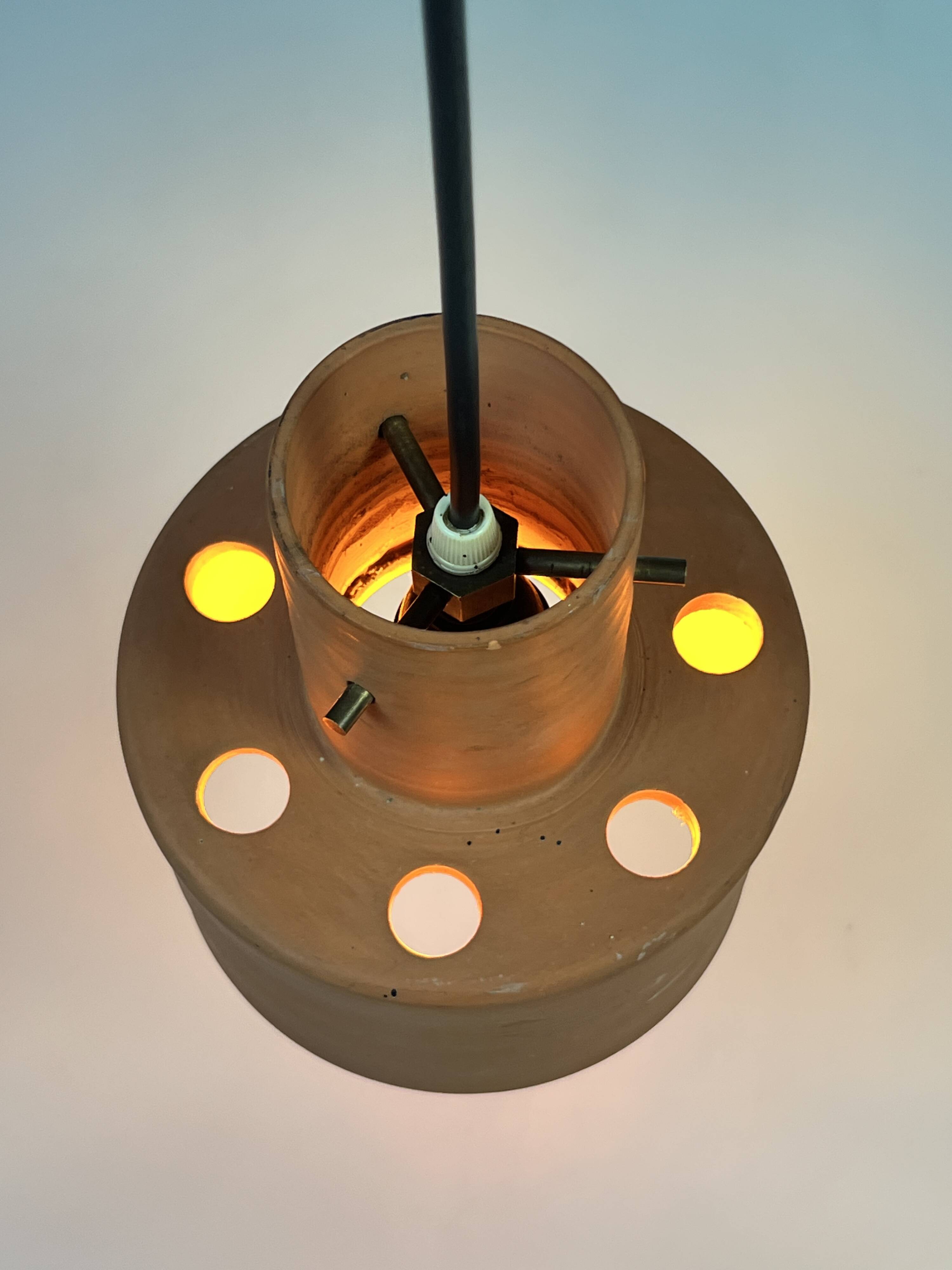 Vintage Hanging Lamp, Artiforte Netherlands, Terracotta, 1950s