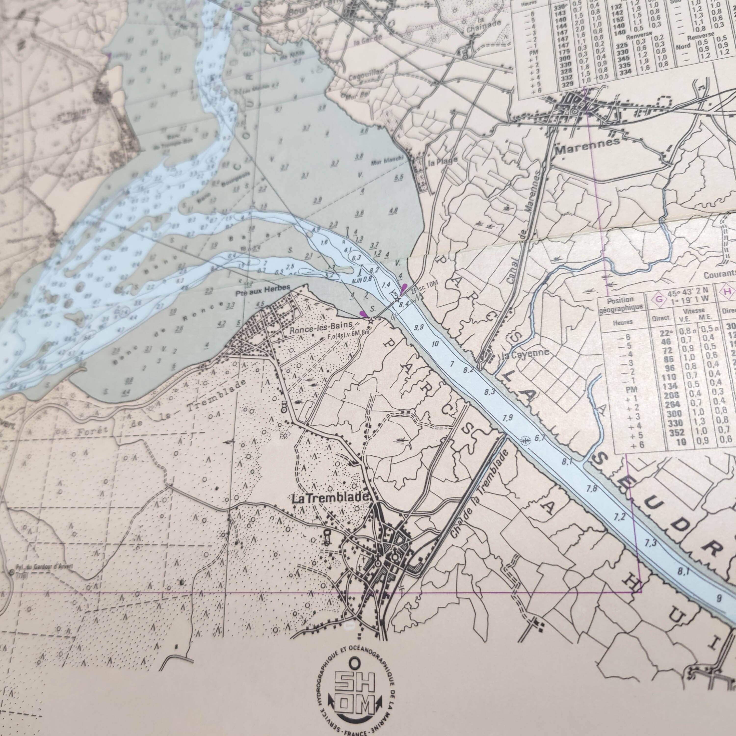 Map of Charente Maritime, Oléron Island, West Coast, France, 1976