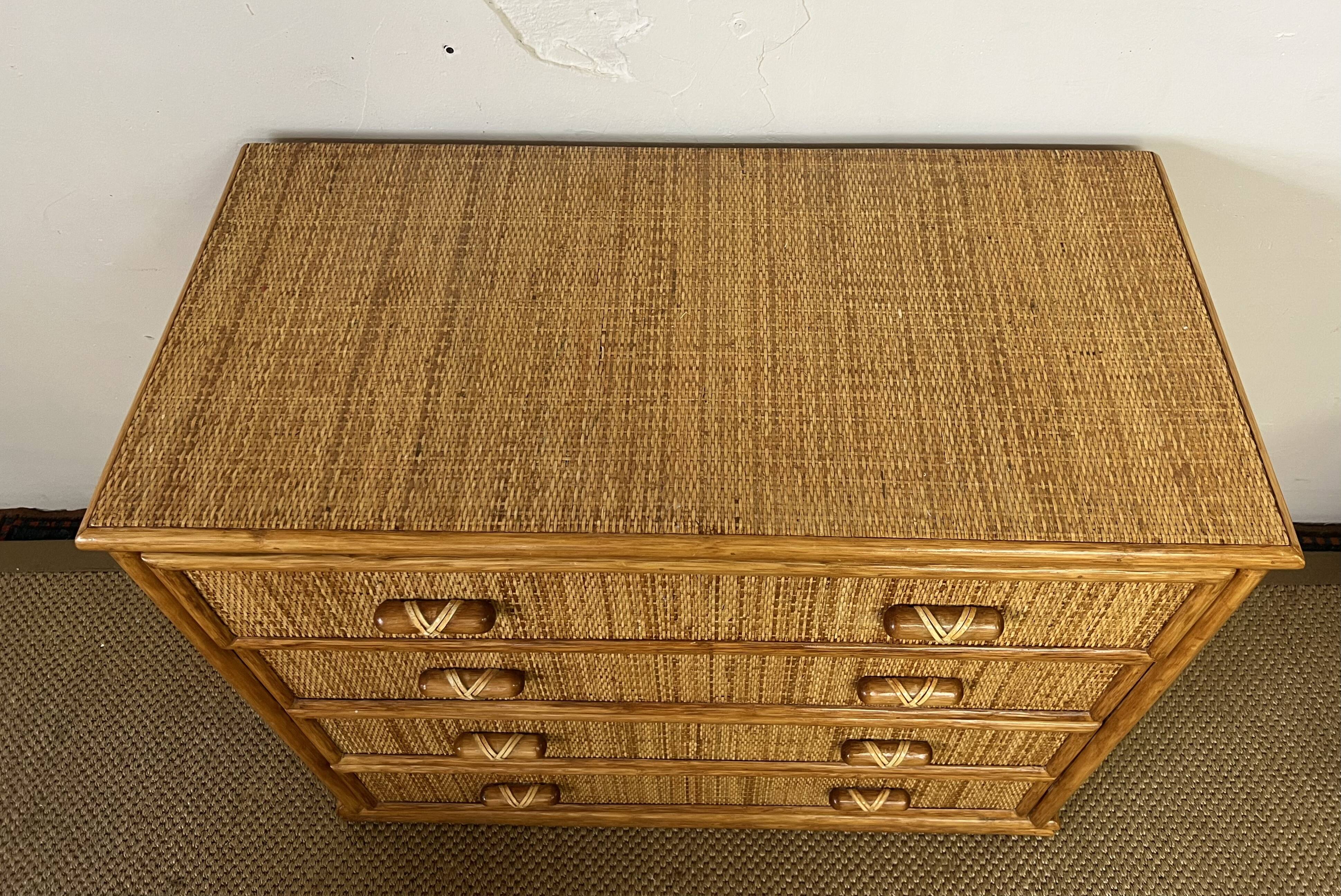 Dresser and rattan bedside tables