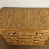 Dresser and rattan bedside tables