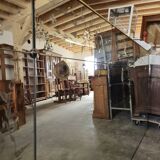 Antique Venetian brasserie mirror in eglomisé glass