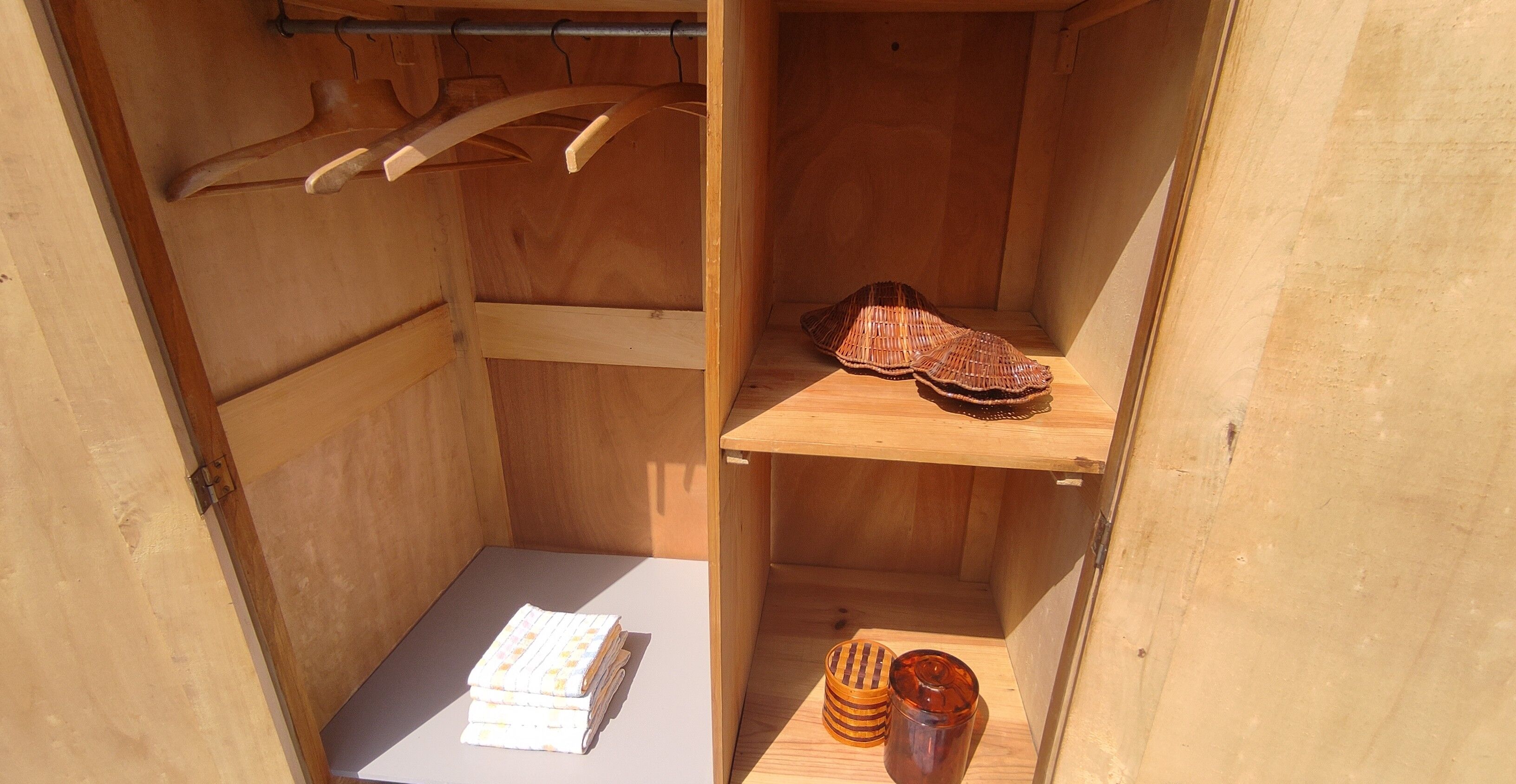 Parisian wardrobe in raw wood
