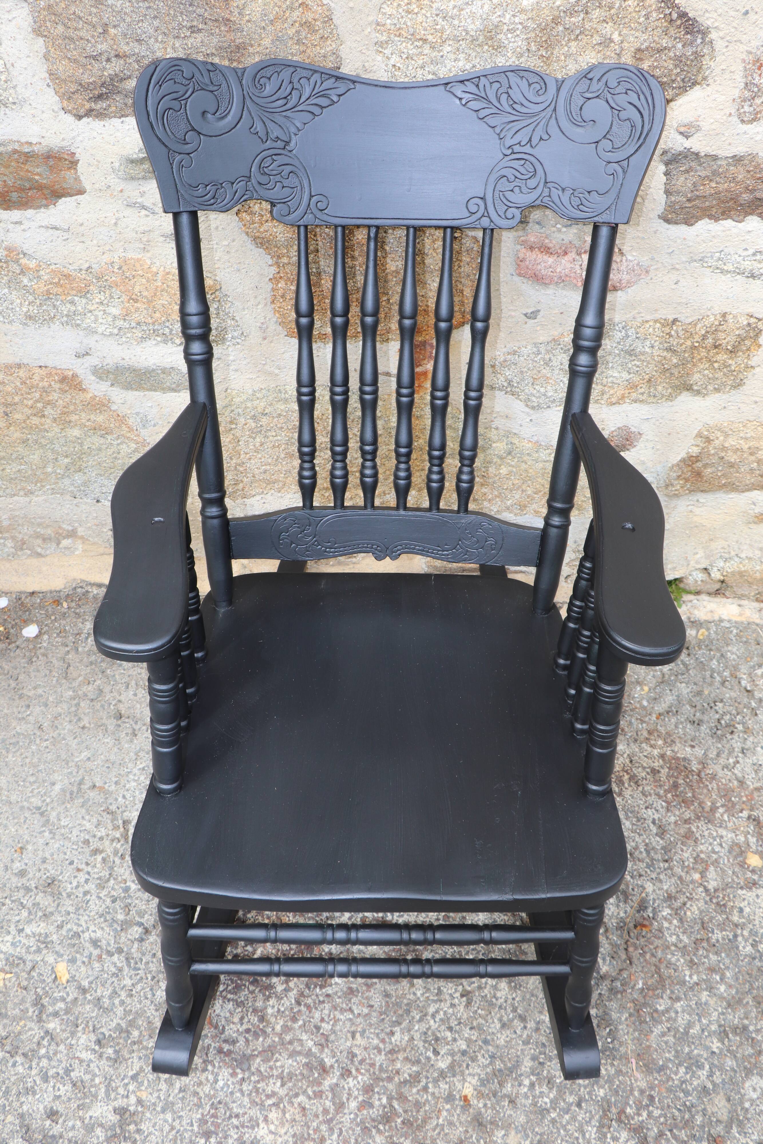 American rocking-chair repainted in black