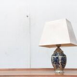 Vintage Dutch Delft blue table lamp by Zenith, Gouda