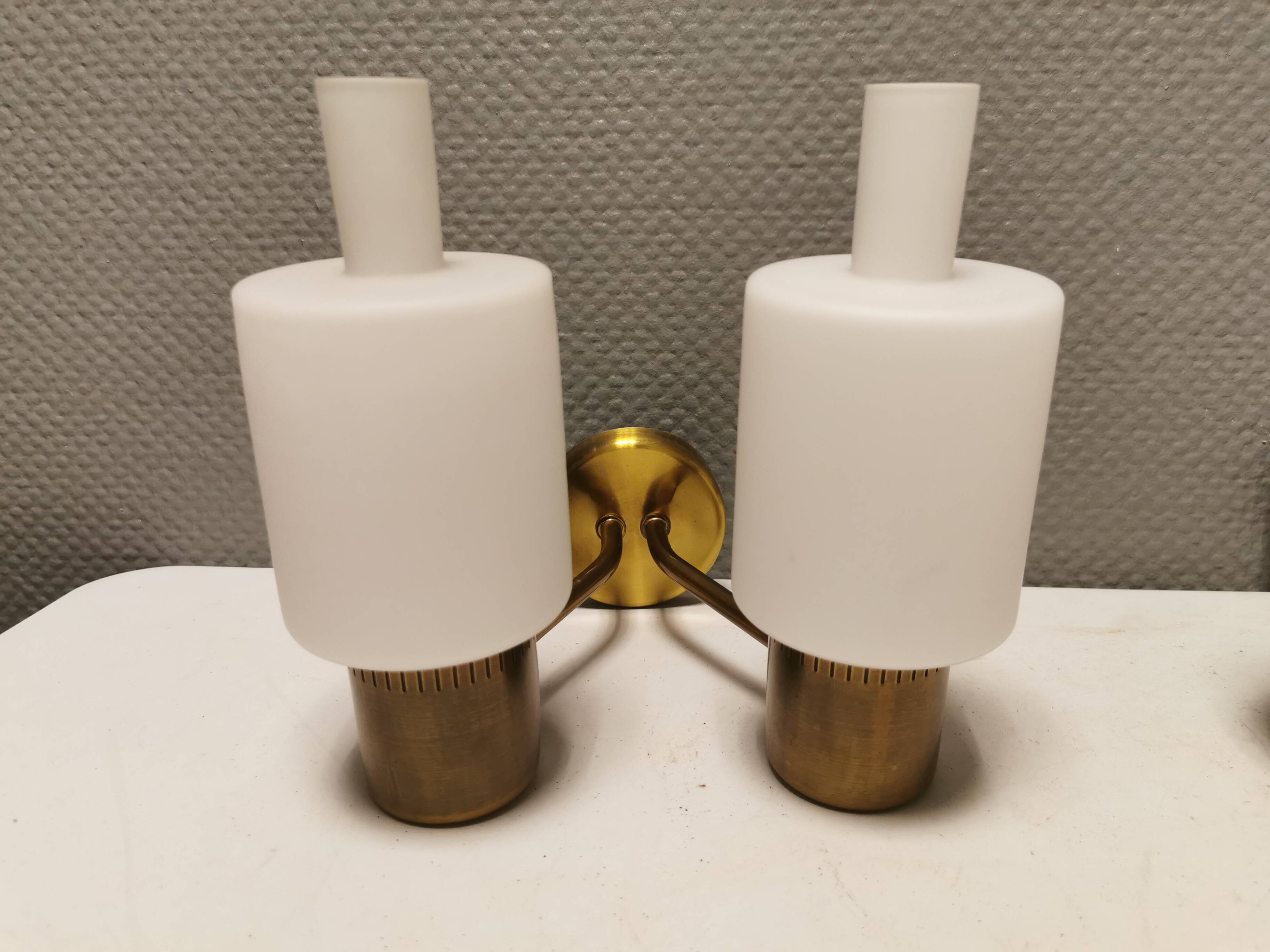 Jo Hammerborg "Nordlys" wall lamp, with double "arm" designed in 1963 and manufactured by Fog&Mørup