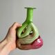 2 blown glass soliflore vases