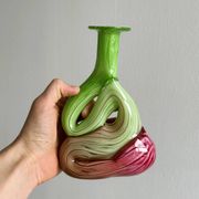 2 vases soliflores en verre soufflé