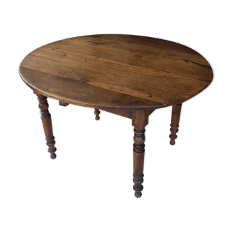 Table à rabats volets rallonges bois ronde ovale 1900