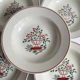 5 vintage HBCM Montereau deep plates