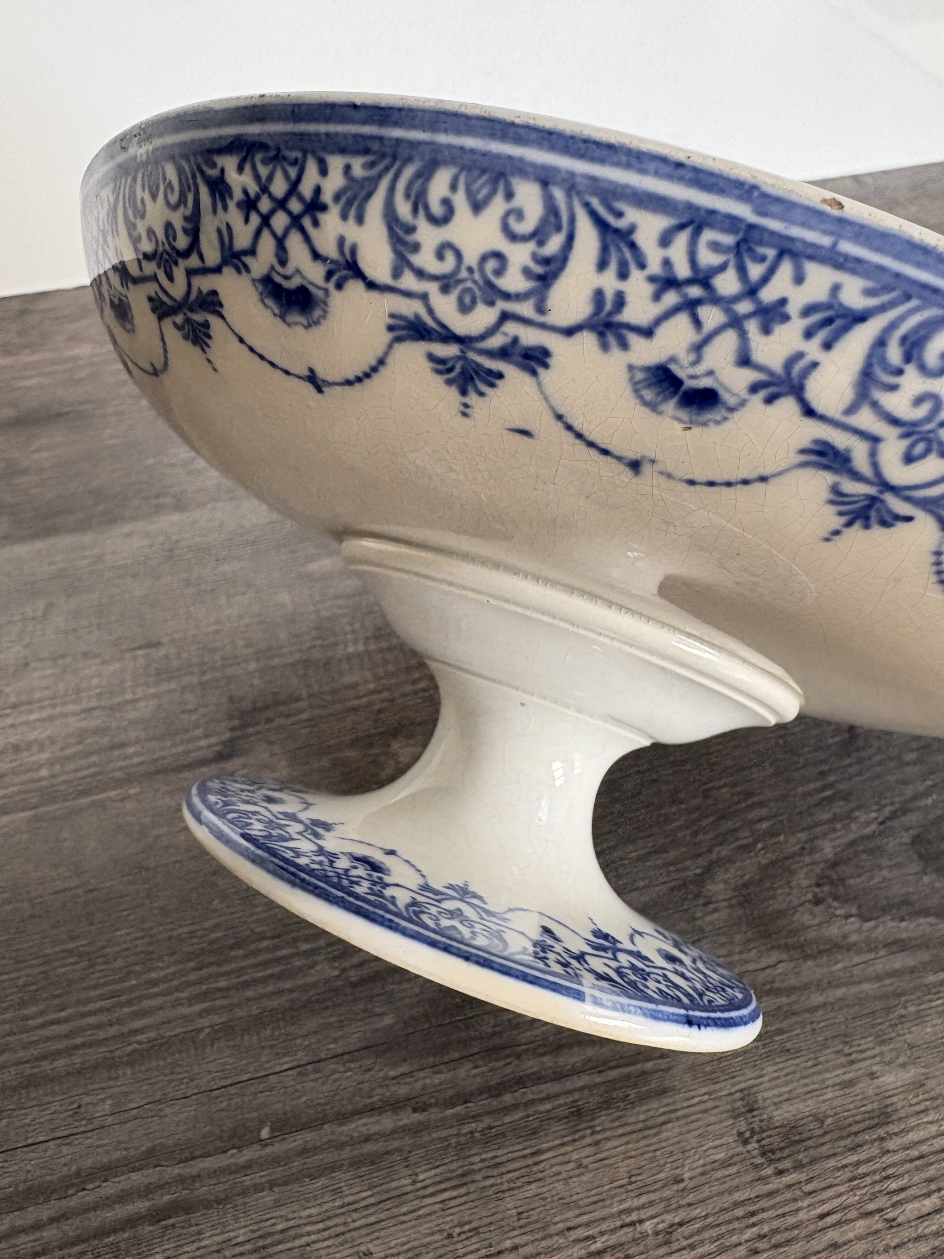 Antique compote dish from Creil and Montereau in ironstone - 19th century