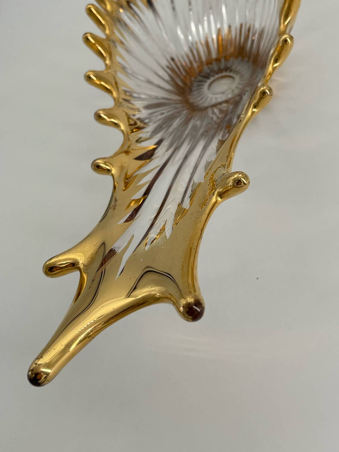 Old Bayel golden crystal vase or fruit bowl