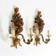 A pair of beautiful 1960s hand-painted and gilded metal wall lamps by Hans