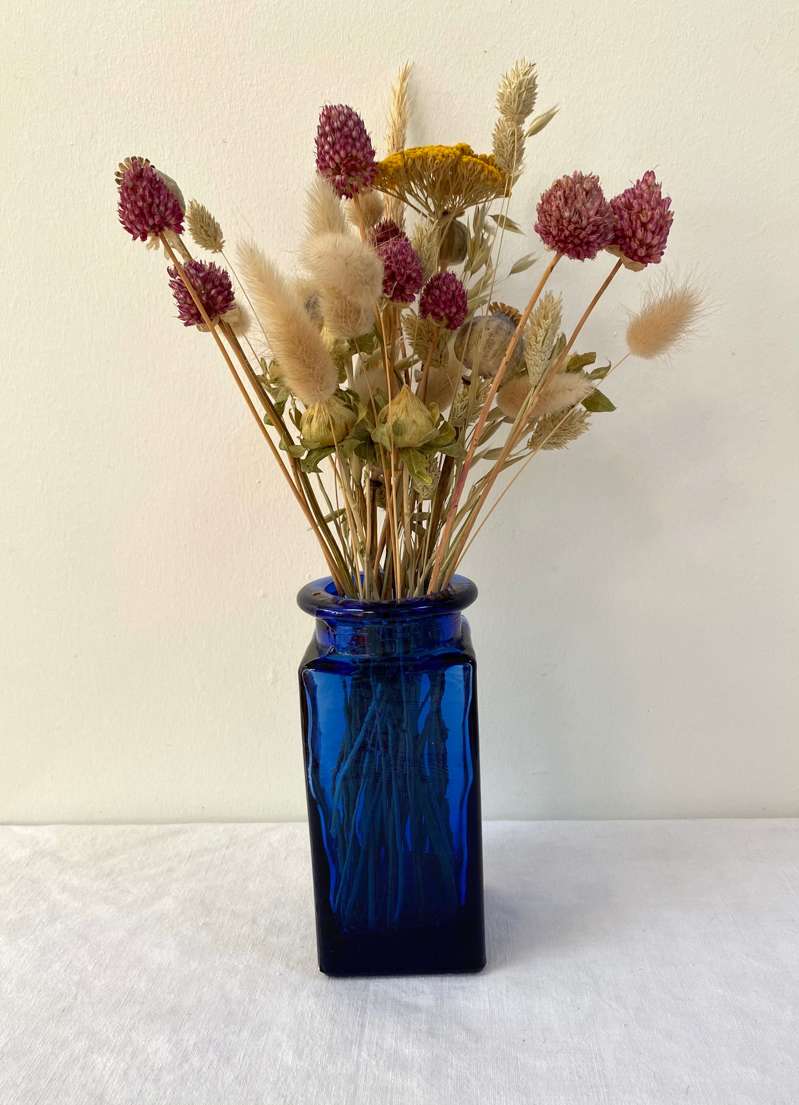 Cobalt blue glass jar