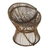 Tabouret en Rotin, Italie, années 1960s.