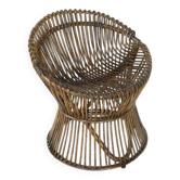 Tabouret en Rotin, Italie, années 1960s.