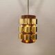 Danish hanging lamp from the 70s, in thin cut metal.