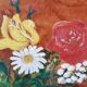 Painting / oil on cardboard framed vintage 50s