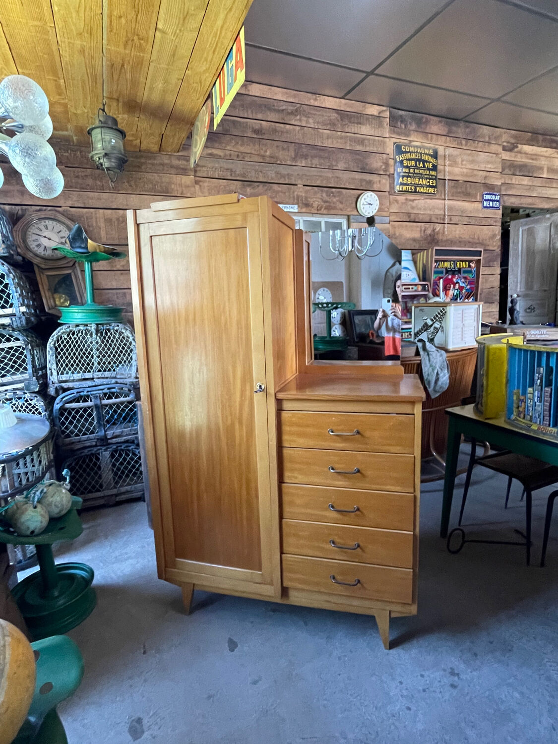 Vintage asymmetrical chest of drawers