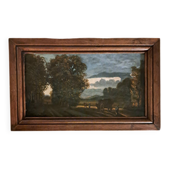 Tableau impressionniste -Ecole française romantique - huile sur toile, circa 1860